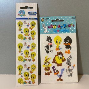 Vintage Sandylion Baby Looney Tunes Prismatic & Fuzzy Stickers